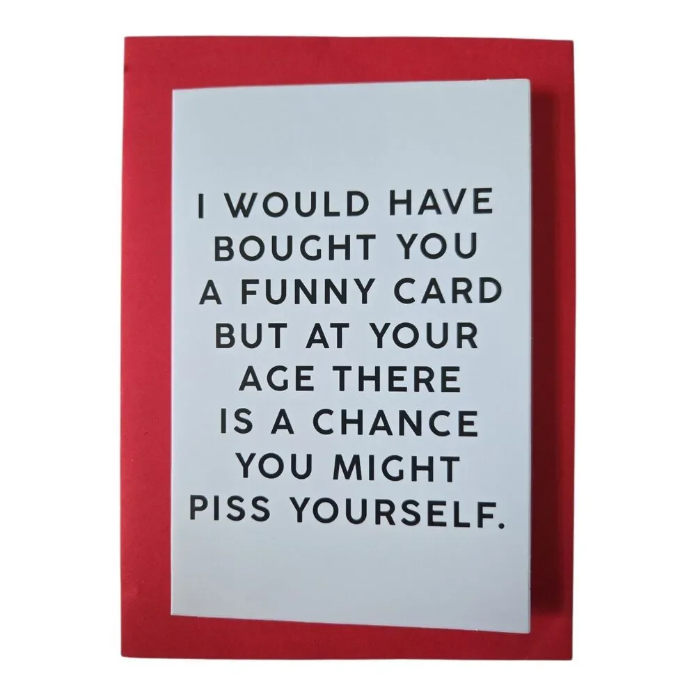 Funny Birthday Greeting Card with Red Envelope | Humorous Adult Birthday Card |